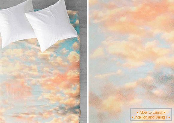 Biancheria da letto con una stampa a forma di cielo