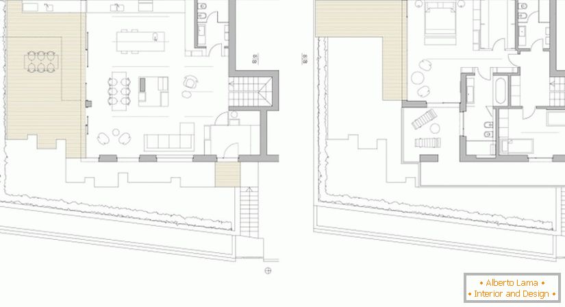 Il layout di due livelli della villa MP