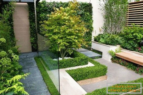 Pulito design minimalista della trama del giardino