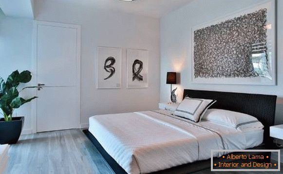 Design della camera da letto scandinavo con quarzo fluttuante