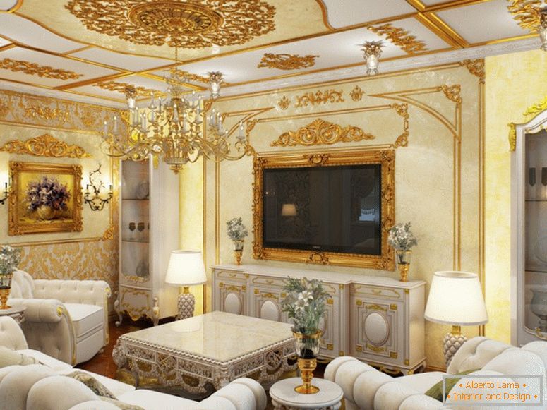 La camera degli ospiti è decorata nelle migliori tradizioni di stile barocco.