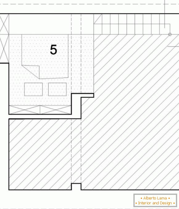 La disposizione della camera da letto al secondo livello