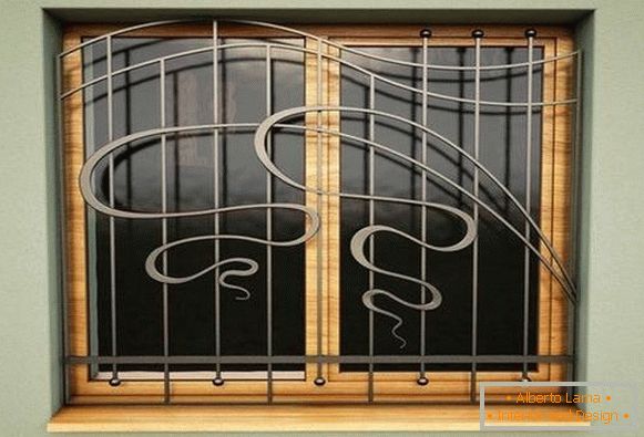 Griglie di finestre di metallo insolite per protezione