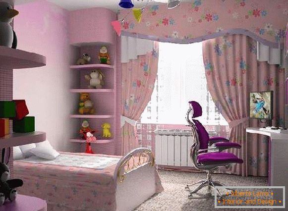 tende nella stanza dei bambini per una ragazza, foto 24