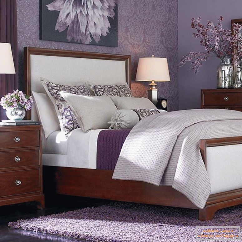 idee-lilla-grigio-camera da letto-decorazione