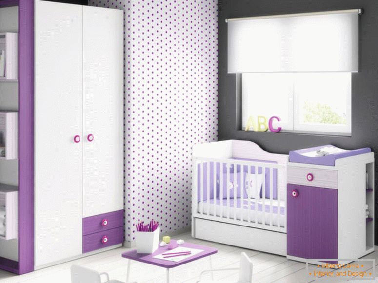 opzioni-decorazione-camera dei bambini in lilla-colore2