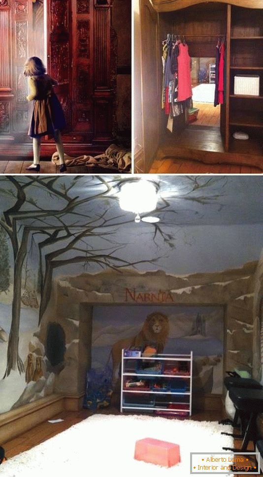 Ingresso alla scuola materna attraverso l'armadio entrambi in Narnia