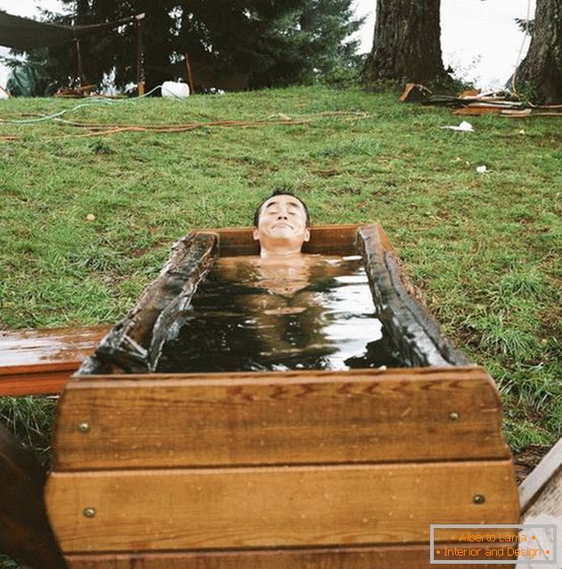 Casa sull'albero con le tue mani: деревянная ванна