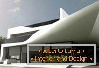 Architettura moderna: una casa a due piani a Madrid nello stile di Fantascienza