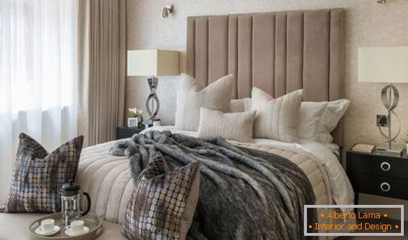 Interno della camera da letto in stile moderno e arredamento di lusso