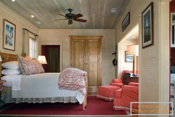 Design rurale di una camera da letto - una foto in stile moderno