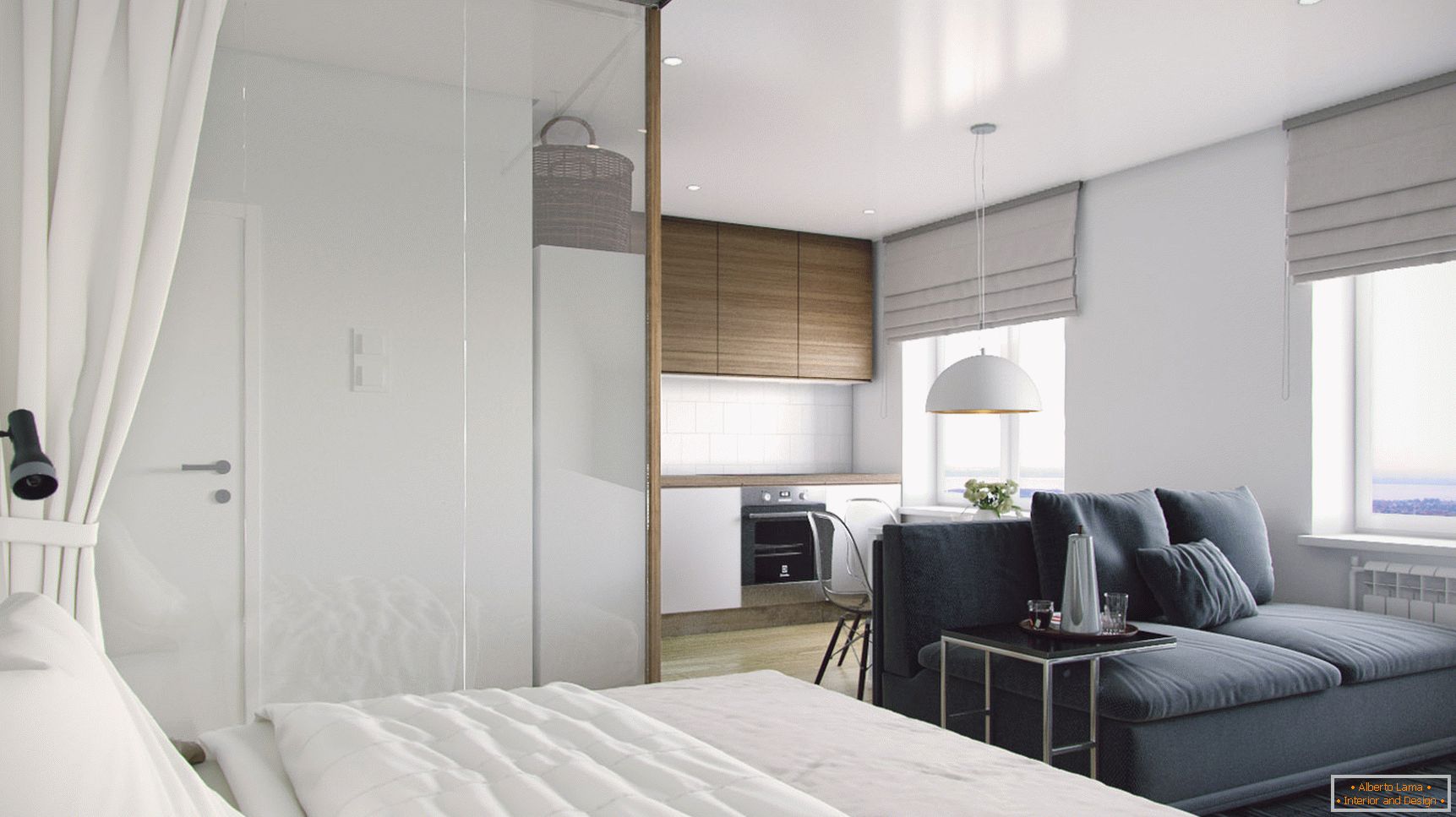 Interior design moderno di un piccolo appartamento