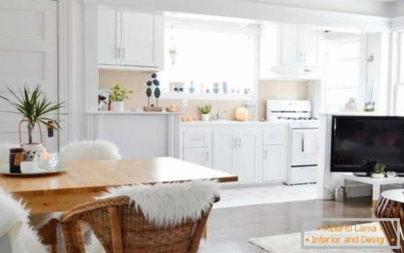 Design della cucina in una casa privata con le tue mani - l'idea di combinare con il soggiorno