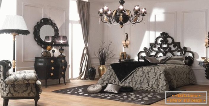 Camera da letto reale in stile Art Déco per coppie.