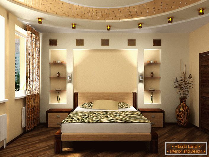 La camera da letto è decorata in stile Art Nouveau. Le porte interne si adattano perfettamente al concetto generale di stile. 