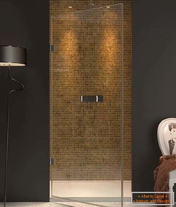 Vetro porta battente в душ - фото в интерьере ванной