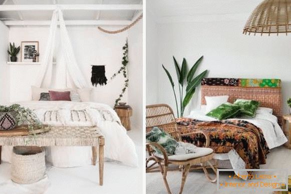Come decorare una camera da letto in stile Boho - interni di foto