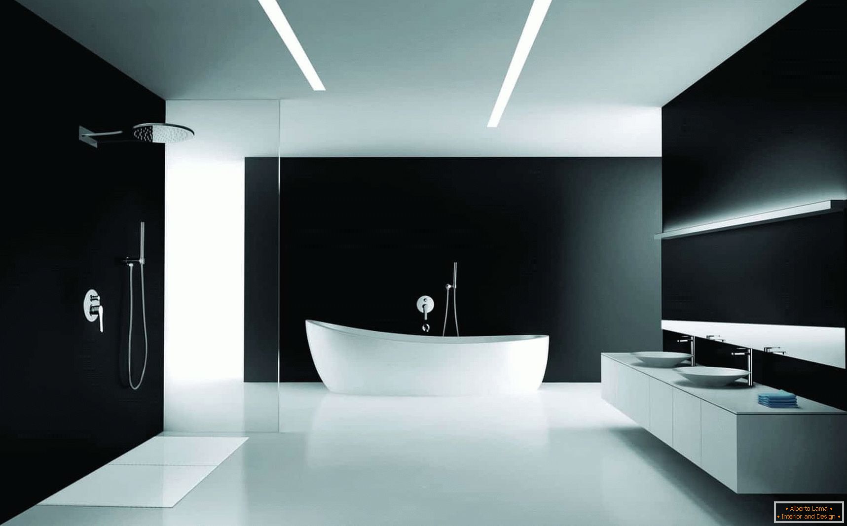 Opzione di design per il bagno в минимализме