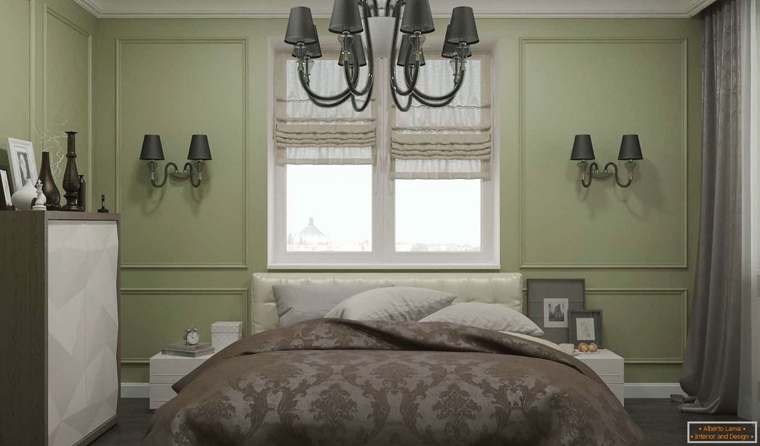Camera da letto nello stile del classico moderno