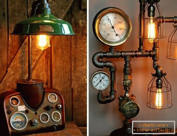 Lampada Steampunk da tubi con le proprie mani - artigianato fotografico