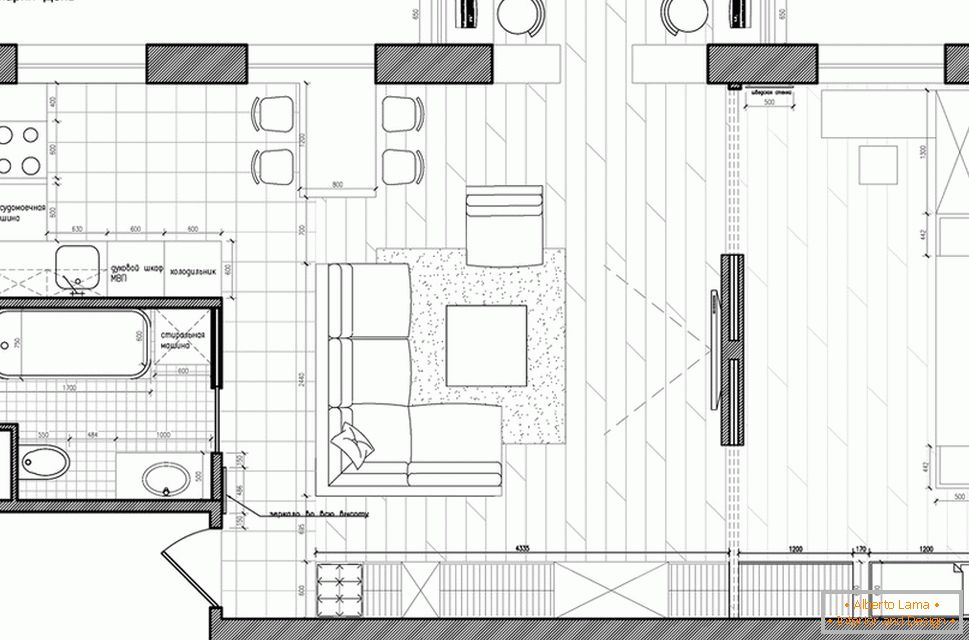 Il layout di una piccola casa с перегородкой