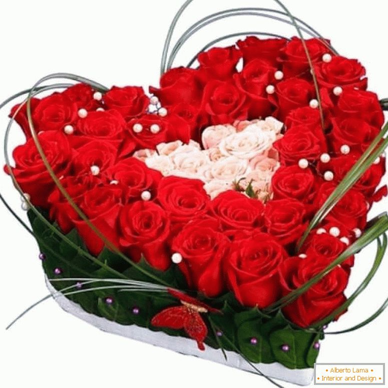 Bouquet di rose a forma di cuore
