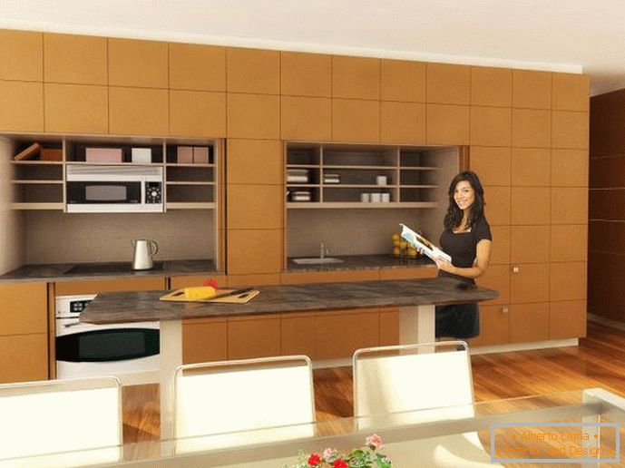Cucine interne di design Stealth Kitchen di Resource Furniture