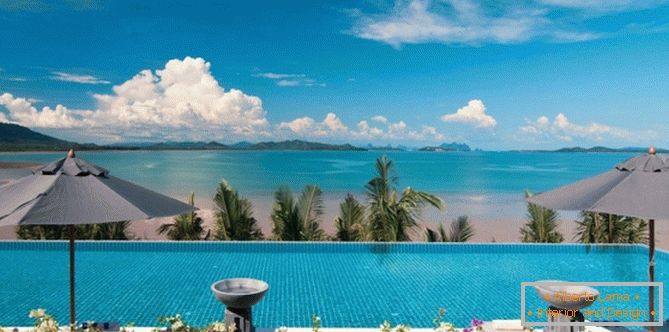 Splendida vista dalla terrazza di una villa a Phuket, in Tailandia