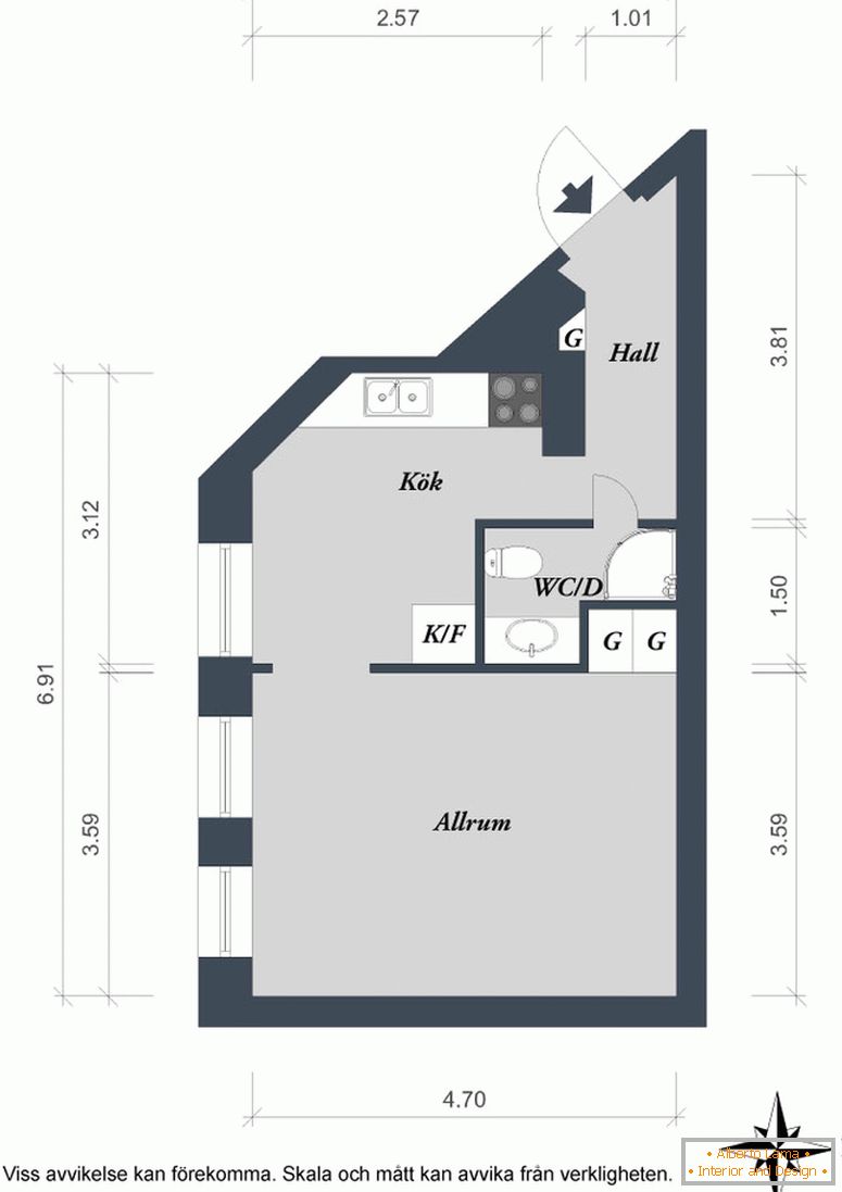 La disposizione di un piccolo appartamento