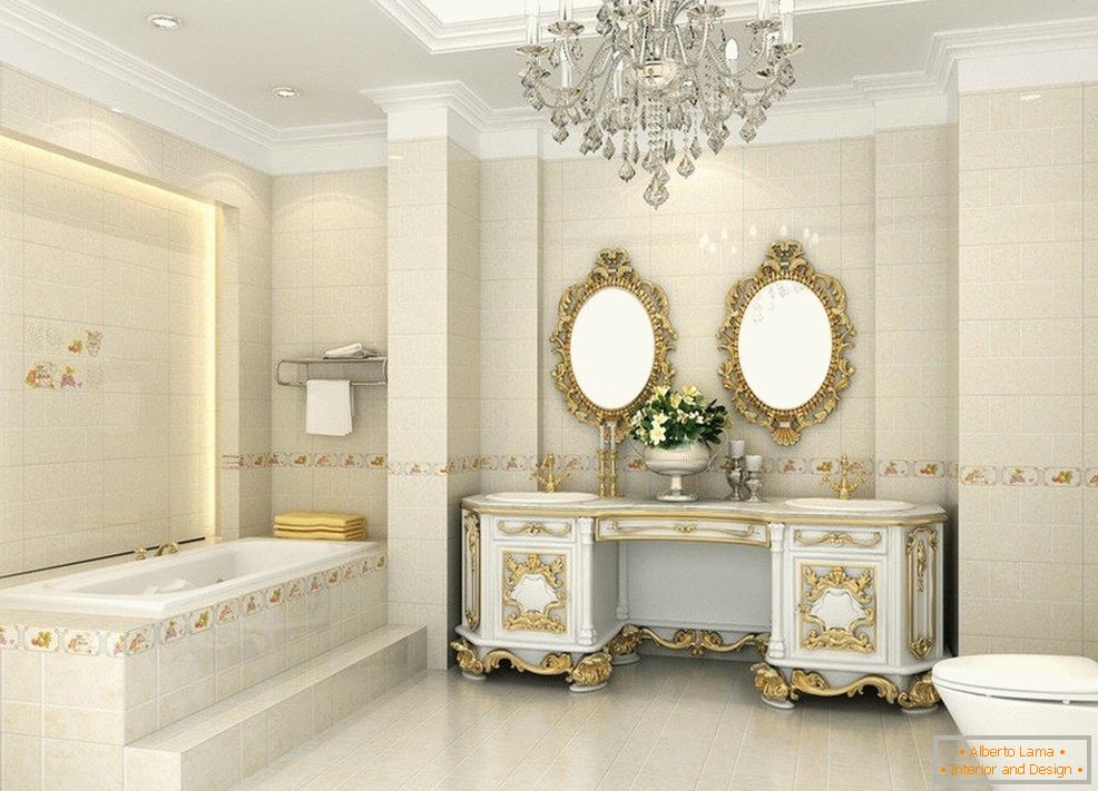 Illuminazione in bagno in stile classico