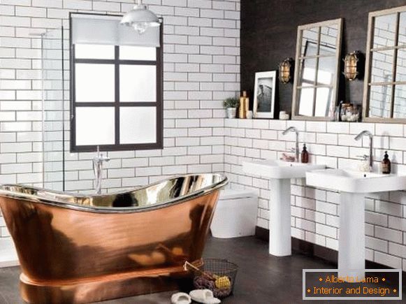 Design di lusso per il bagno in stile loft - foto