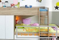 Opzioni di progettazione детской комнаты с двухъярусной кроватью