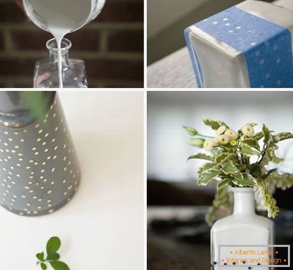 Come decorare un vaso da una bottiglia di vetro con le tue mani - foto