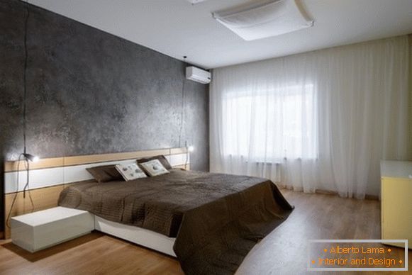 Foto moderna di stucco decorativo veneziano in camera da letto