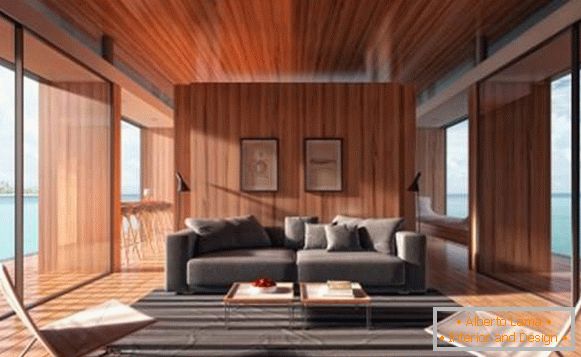 Design moderno soggiorno con ampie finestre