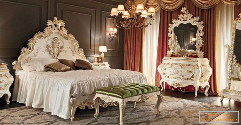 Interno della camera da letto in stile vittoriano