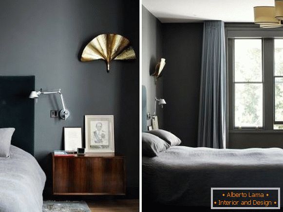 Design moderno della camera da letto in una casa privata