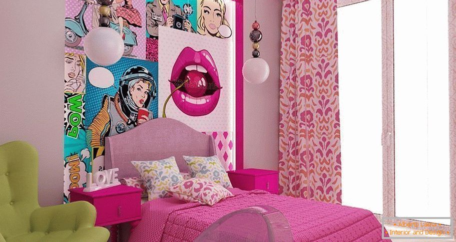 La camera da letto в стиле поп-арт