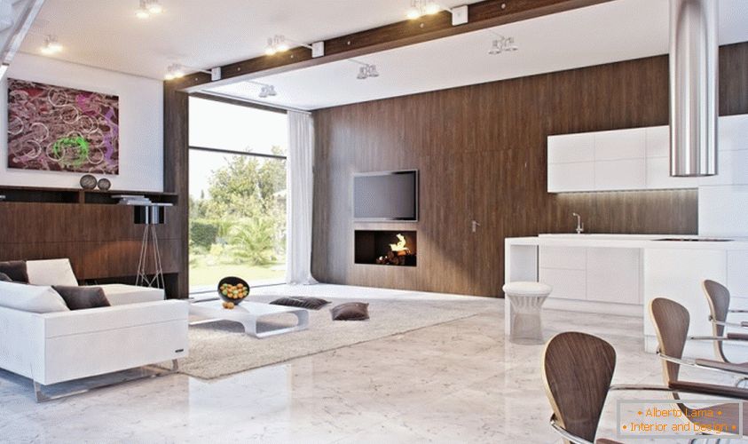 interior design del minimalismo del salotto