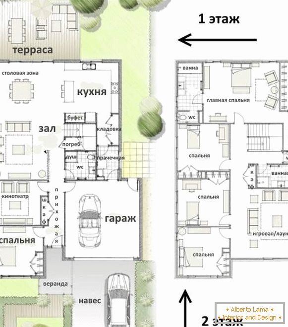 Come realizzare il secondo piano in una casa privata - un progetto per 4 camere da letto e un parco giochi