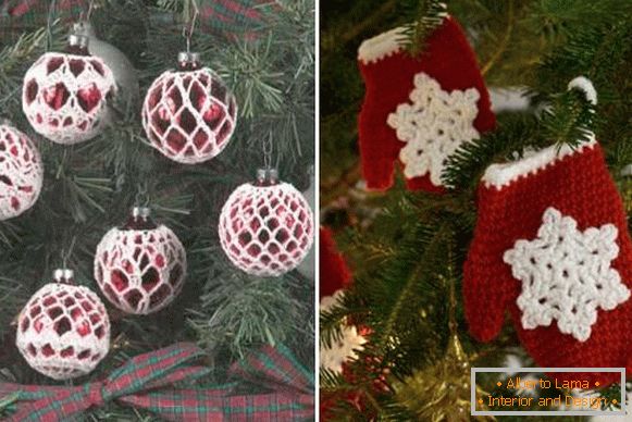 Decorazioni a maglia per albero di Natale