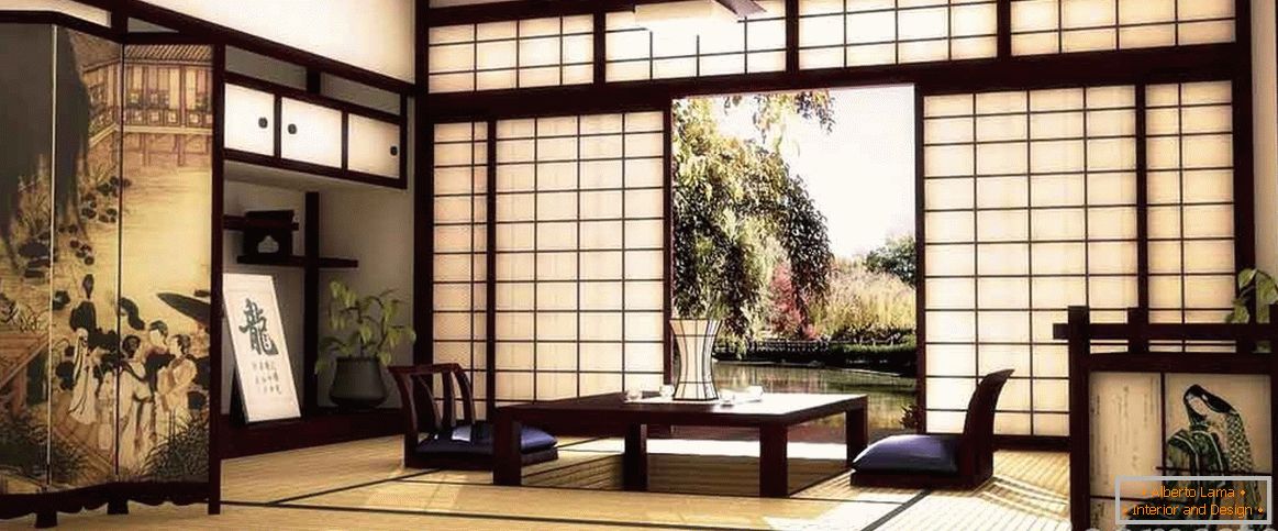 Stile giapponese all'interno della casa e dell'appartamento