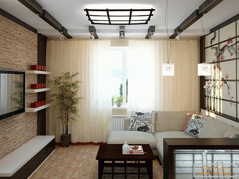 soffitto в интерьере в японском стиле