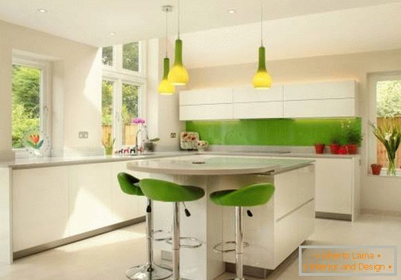 bianco-verde-cucina-minimalista